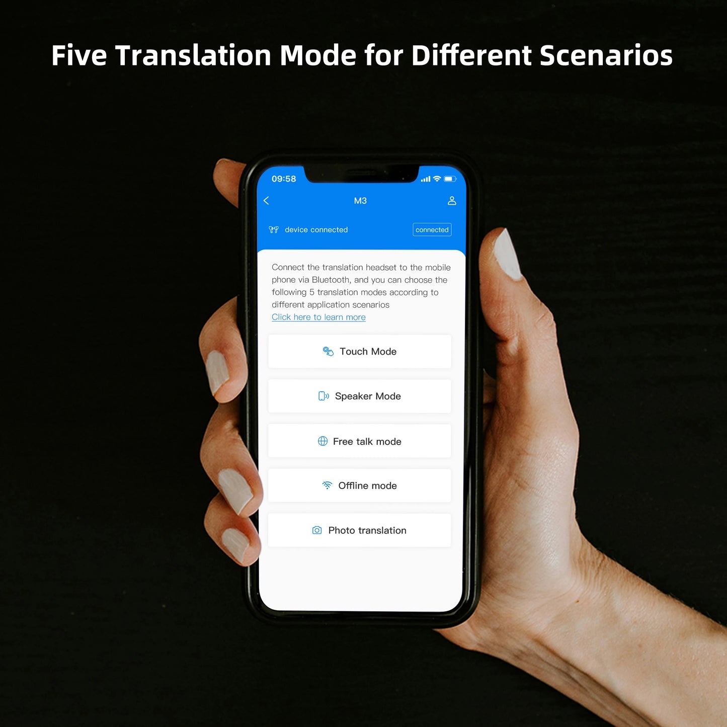 Wooask M3 Translator Earbuds Two Way Offline Language
