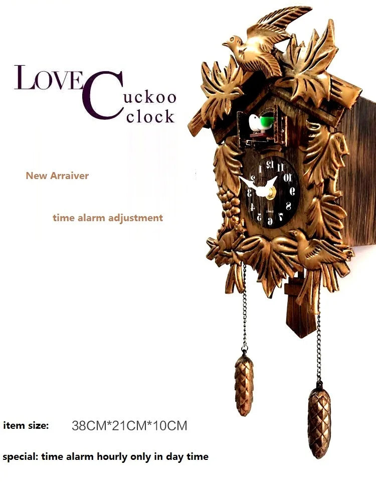 14 Inch Cuckoo Clock For Living Room Wall Clock Bird Alarm