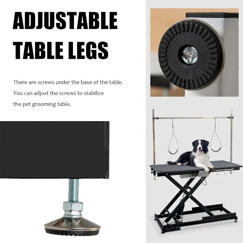 49.6 Inch Dog Grooming Table With Adjustable Arms Noose
