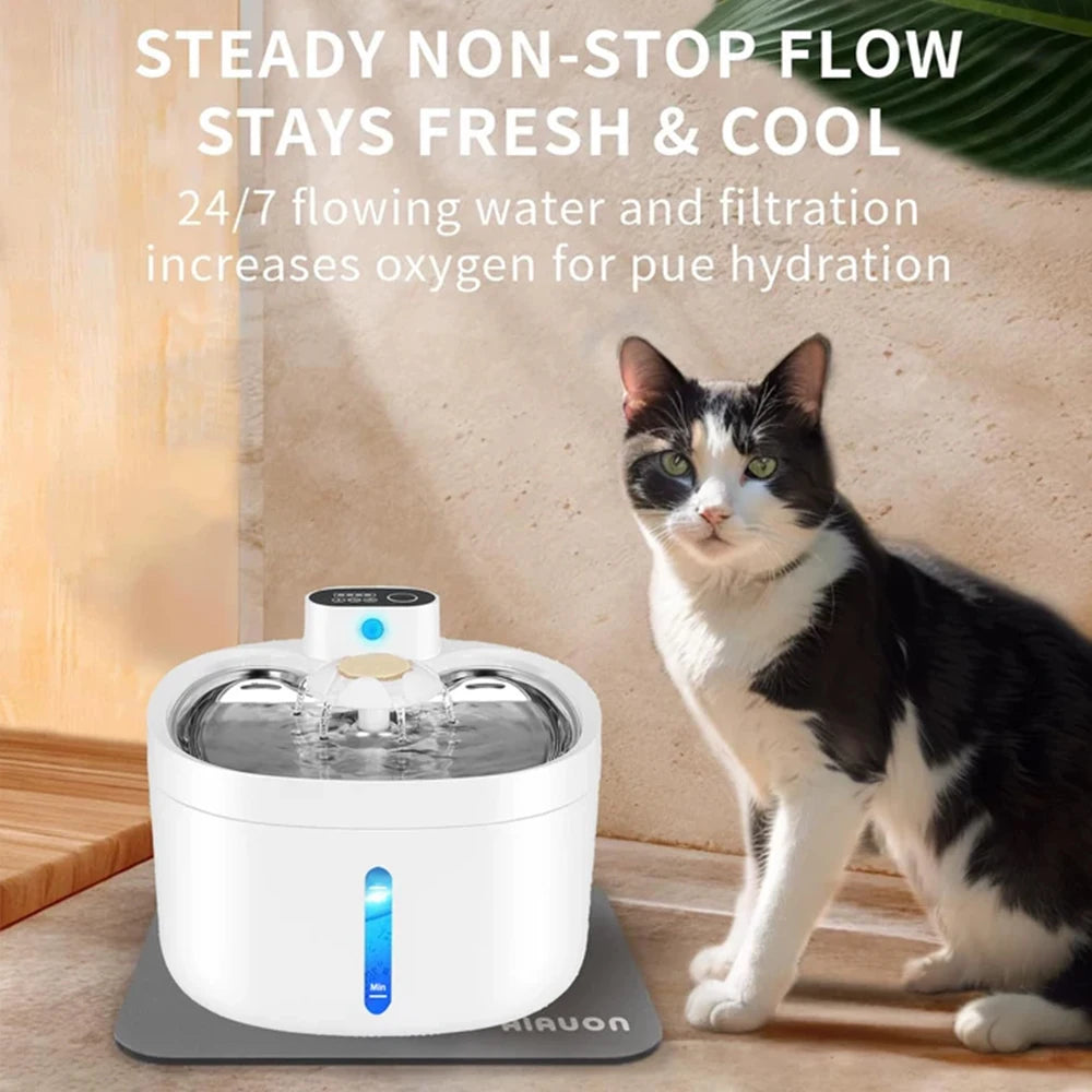 Automatic Pet Water Fountain 2.6L Infrared Sensor Dispenser