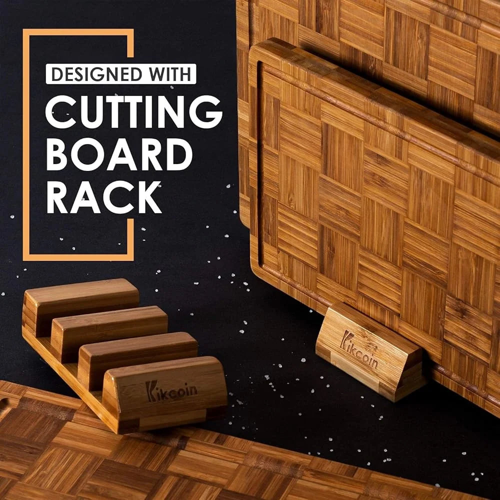 Extra Large Bamboo Cutting Board Set of 3 with Juice Groove