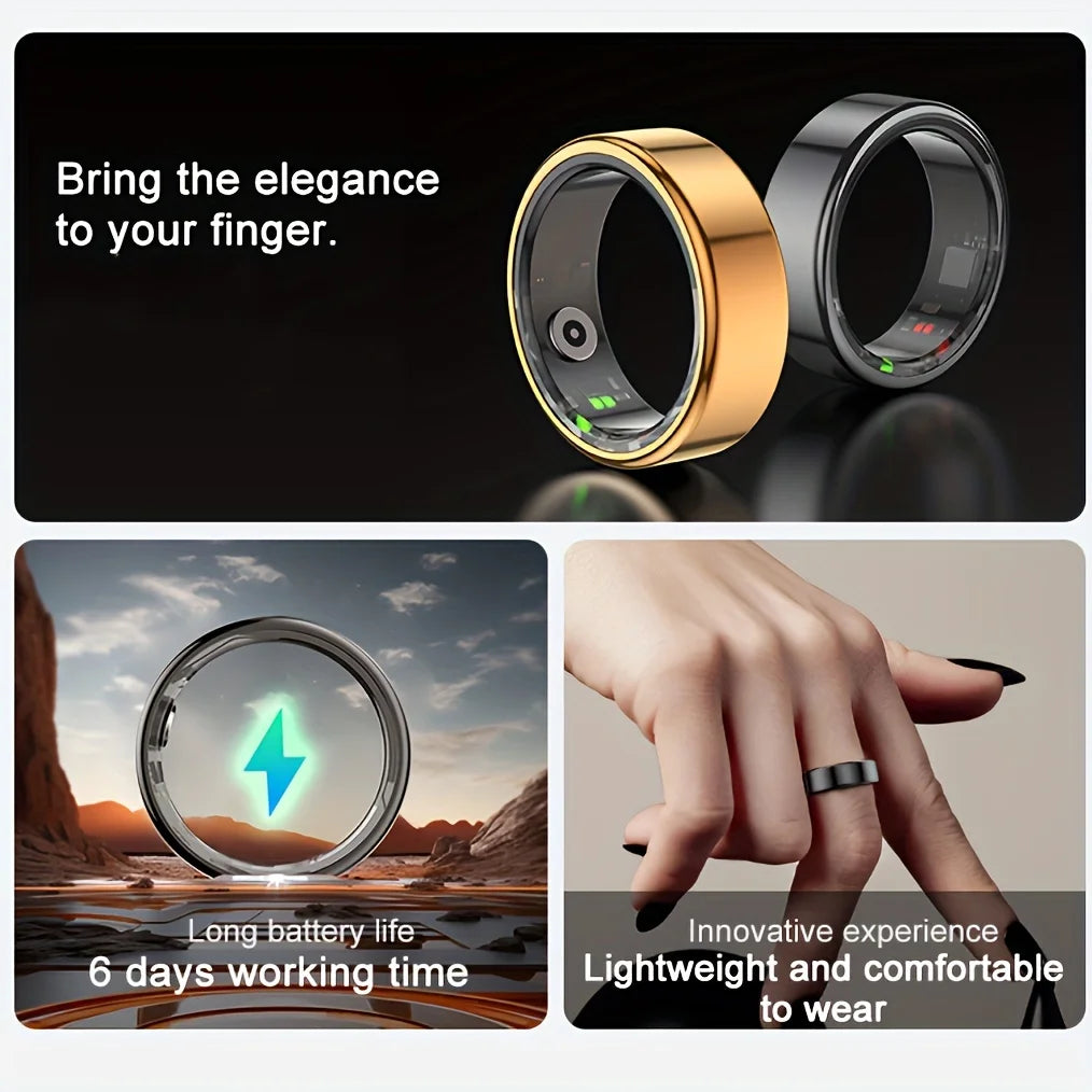 Smart Ring Wireless Function Step Counting Sports Mode Stainless Steel Material Novelty Ring Fashion Men's and Women's Ring