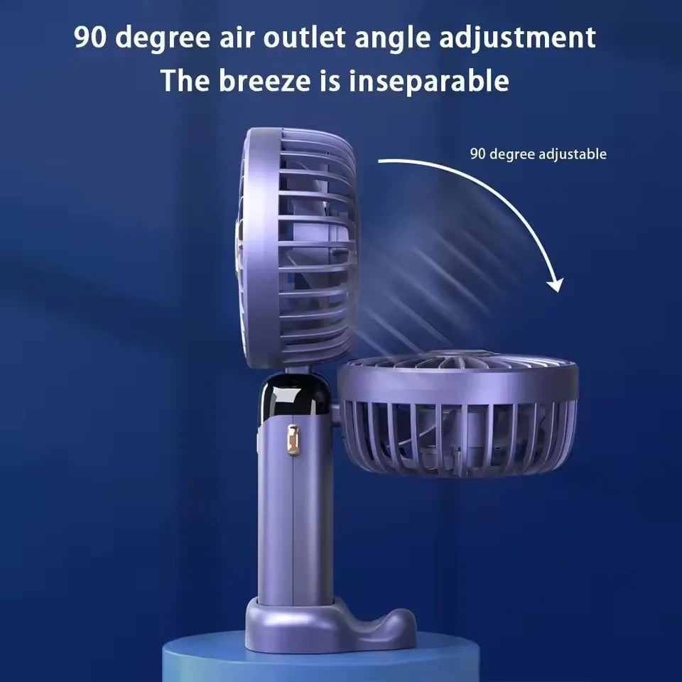 1800mAh USB Rechargeable Handheld Foldable Fan 5 Speed