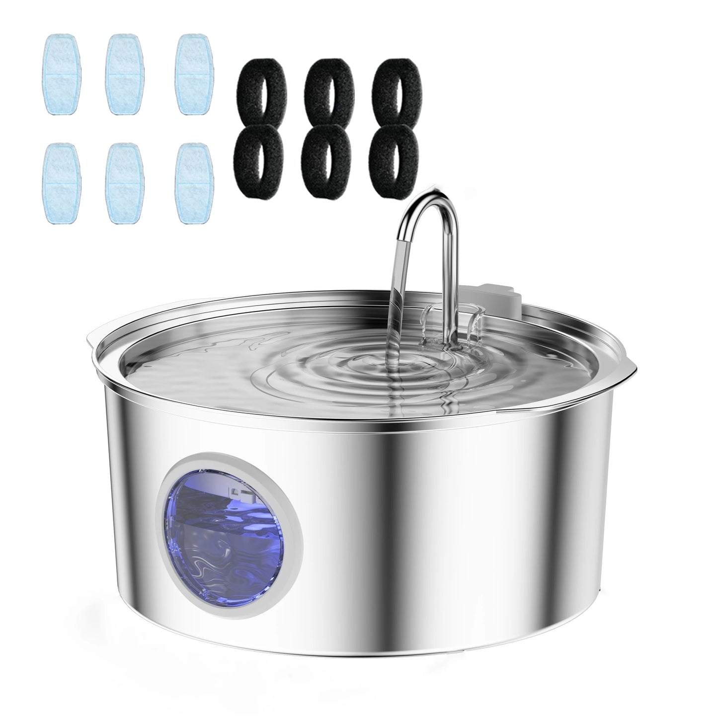 7L Large Capacity Stainless Steel Cat Dog Water Fountain