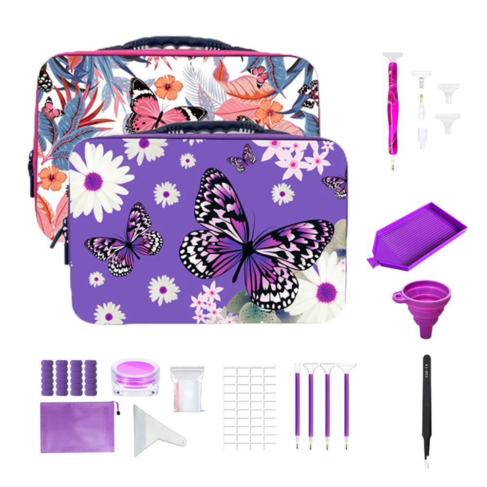 60 Grid Diamond Painting Storage Box Butterfly Handbag Multi-function Storage Tool Box Diamond Embroidery Container Accessories