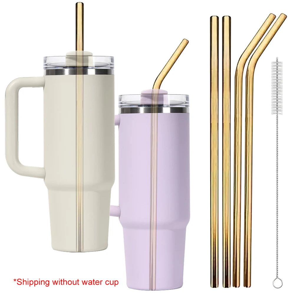Stainless Steel Straws 4 Pack For Stanley Cleaning Brush