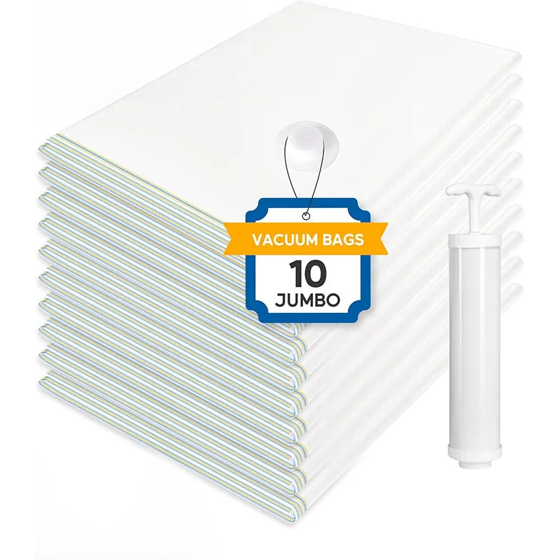 Vacuum Storage Bags Jumbo Pack With Pump For Quilts