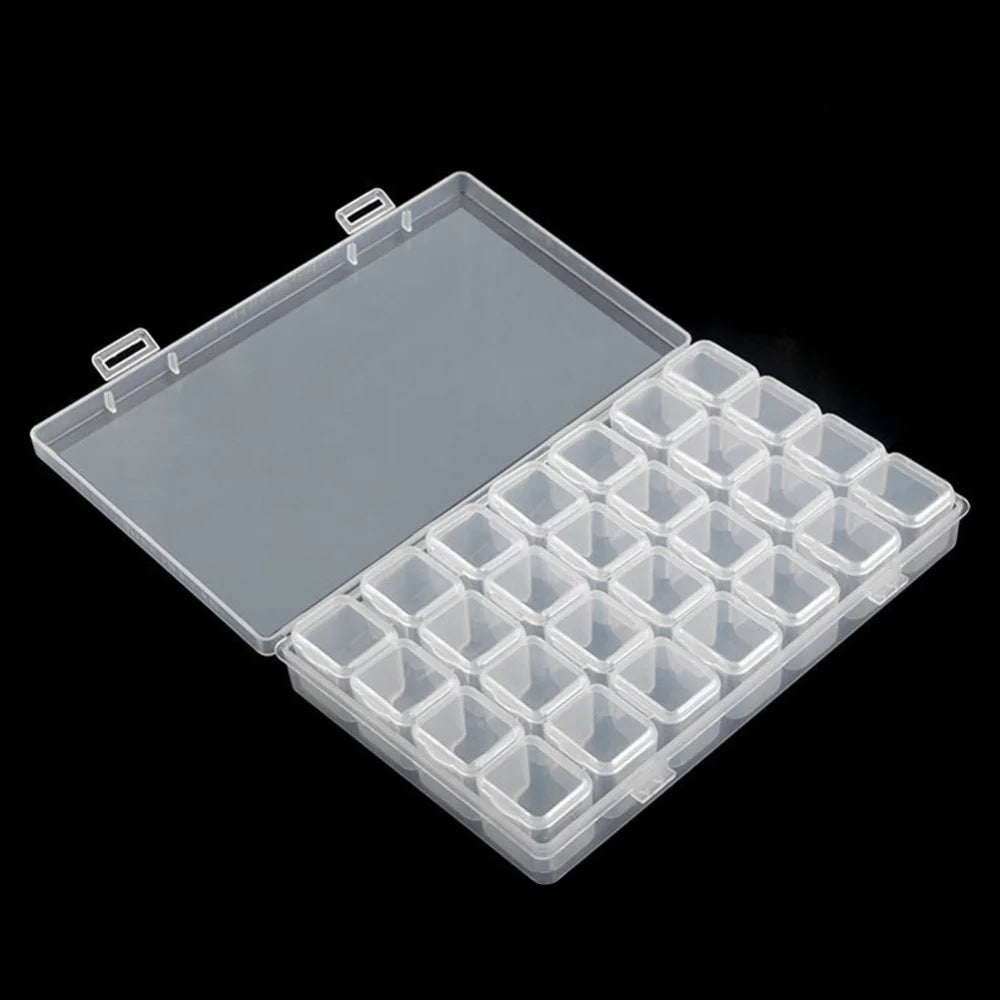 Diamond Art Painting Bead Storage 28 Grids Diamond Art Accessories Boxes Plastic Organizer Bead Organizer Container