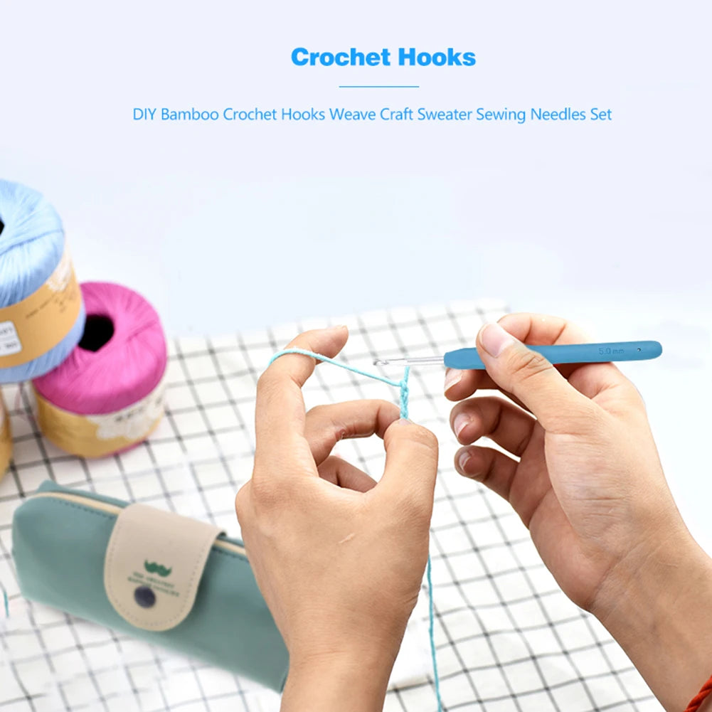 Knitting Tool TPR Silicone Soft Handle Aluminum Crochets Wool Crochets Hook Tool