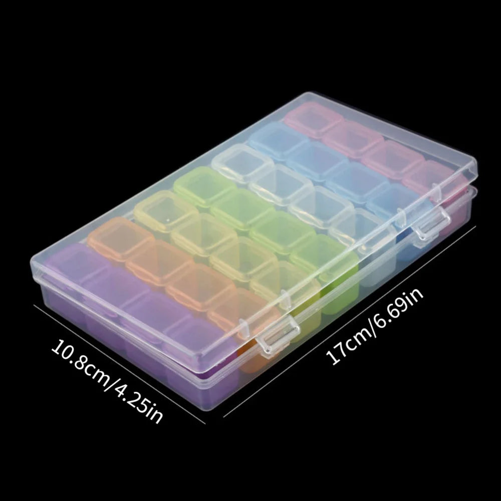 Diamond Art Painting Bead Storage 28 Grids Diamond Art Accessories Boxes Plastic Organizer Bead Organizer Container