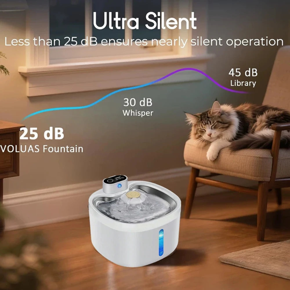 Automatic Pet Water Fountain 2.6L Infrared Sensor Dispenser