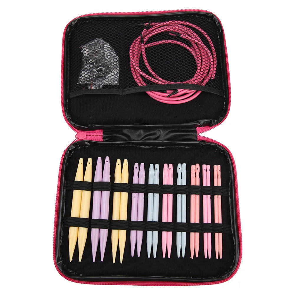 Crochet Needle ABS Plastic Change Head Circular Knitting Needle Set Sweaters Woven Tools DIY Hand Sewing Household Accessories