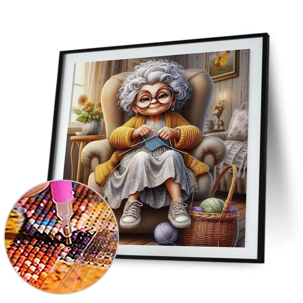 5D DIY Full Round Diamond Painting Grandma Kit Home Decor