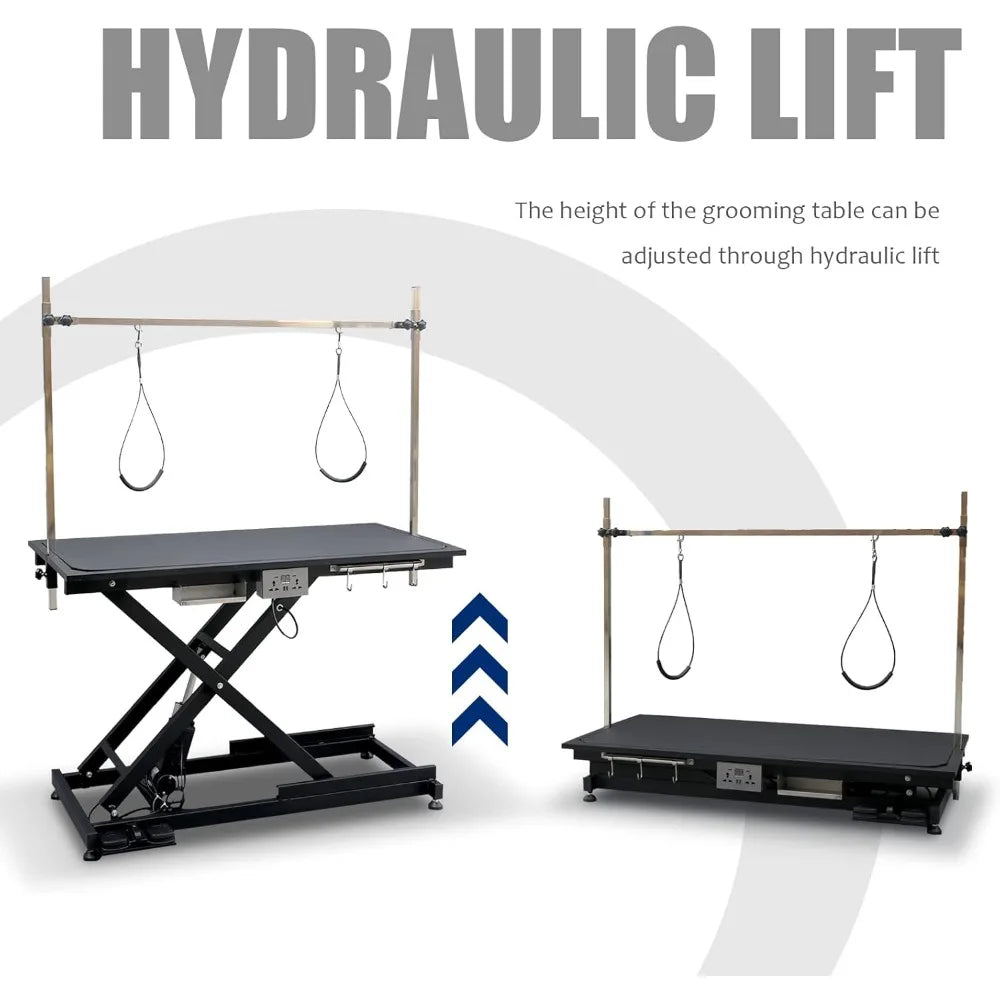 49.6 Inch Dog Grooming Table With Adjustable Arms Noose