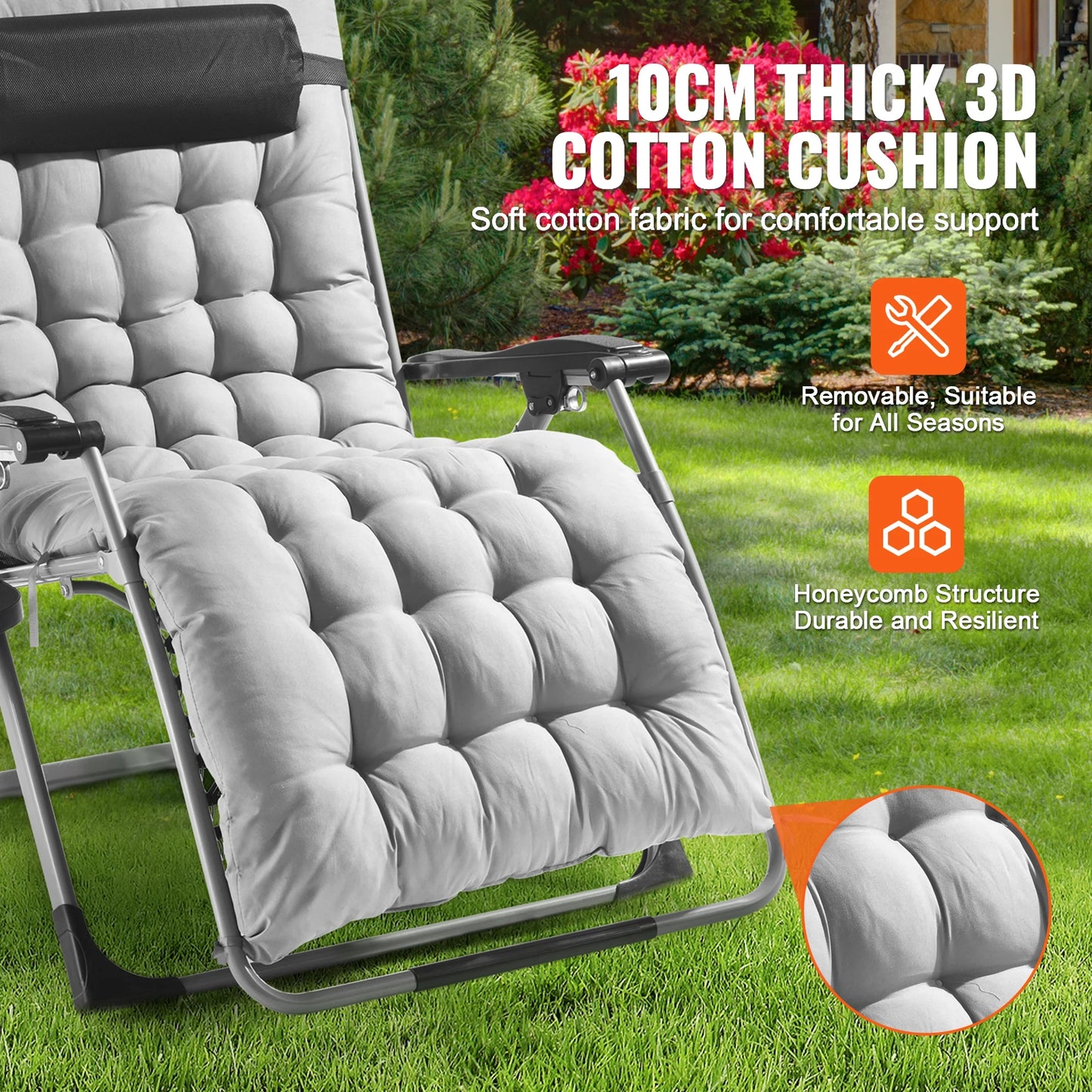 VEVOR Zero Gravity Chair Zero Gravity Recliner Lounge Chair Adjustable Anti Gravity Chair with Cushion Footrest and Cupholder