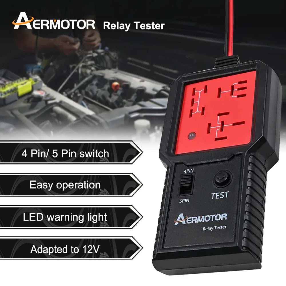 Aermotor 12-24V Car Relay Tester Electronic Automotive Relay Detector Auto Battery Checker Alternator Analyzer Diagnostic Tool ﻿