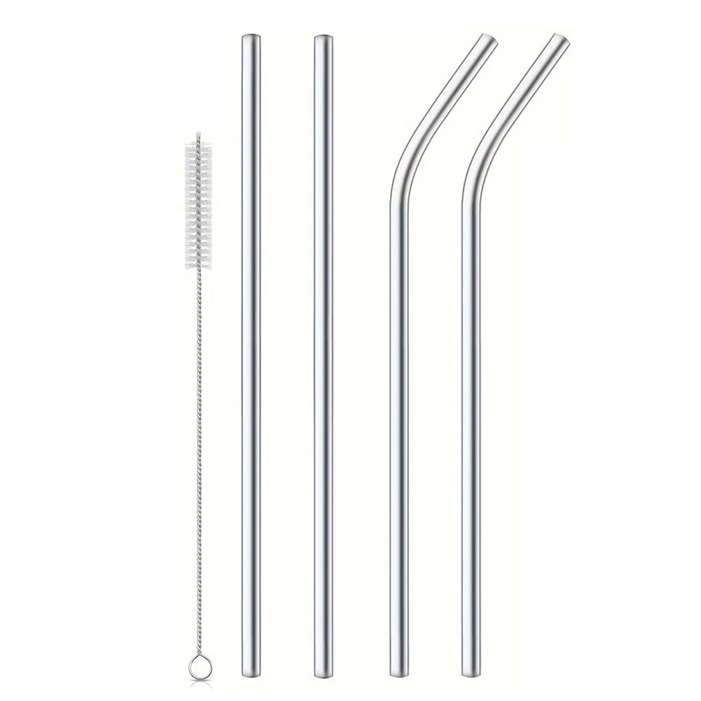 Stainless Steel Straws 4 Pack For Stanley Cleaning Brush