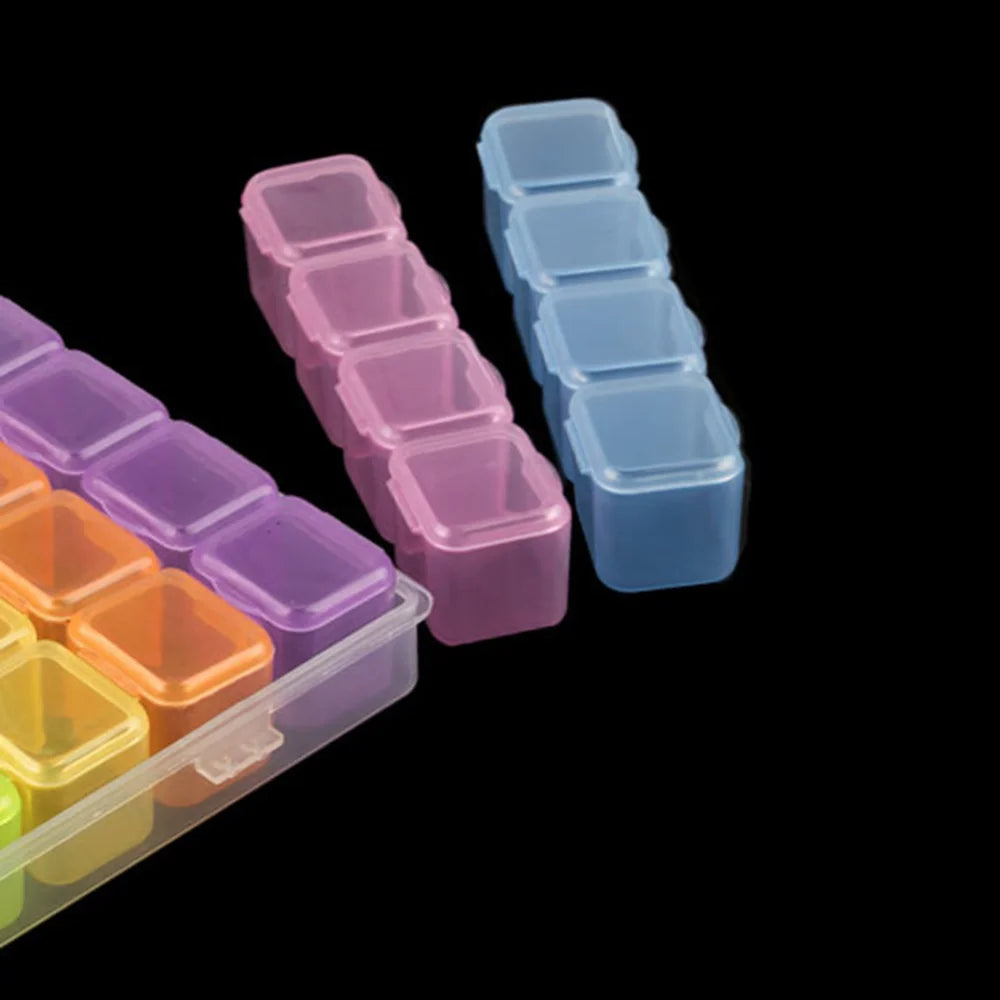Diamond Art Painting Bead Storage 28 Grids Diamond Art Accessories Boxes Plastic Organizer Bead Organizer Container