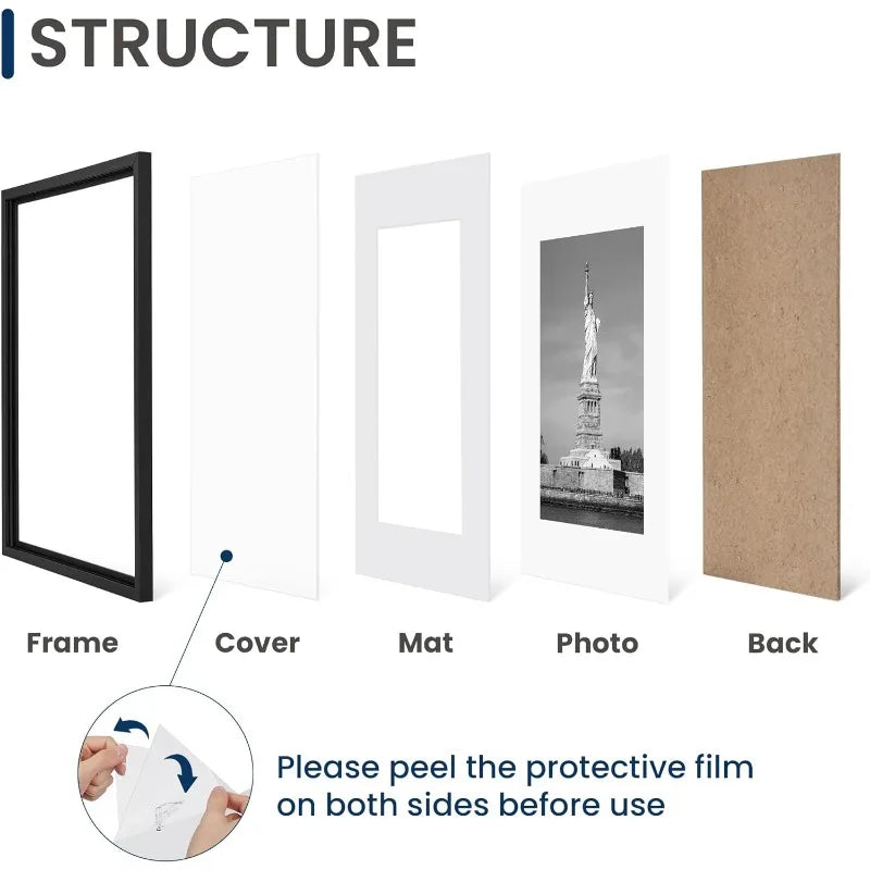 11x17 Picture Frame Black 2 Pack for Wall Gallery Display
