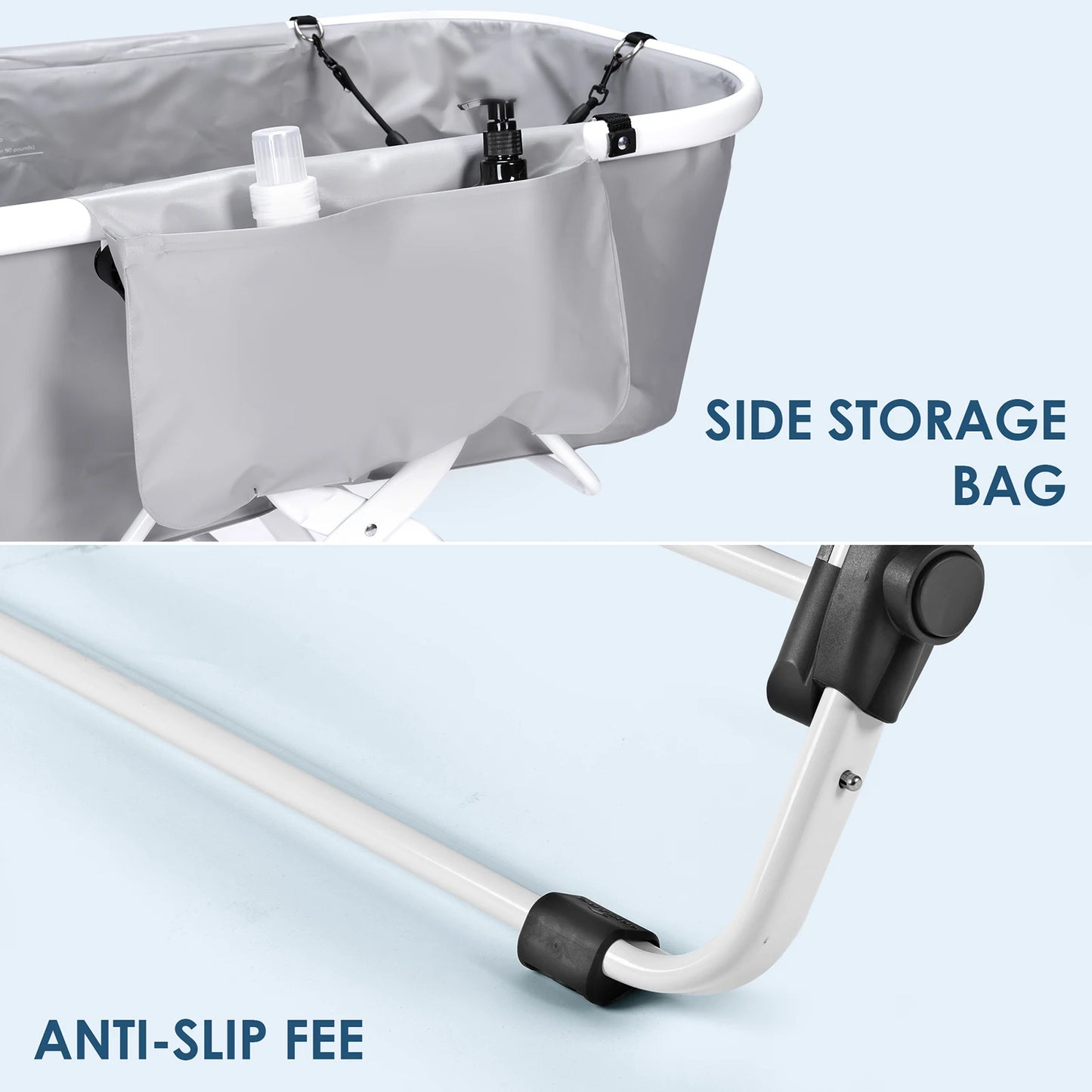 Portable Collapsible Dog Bath Tub Adjustable Height for Pets