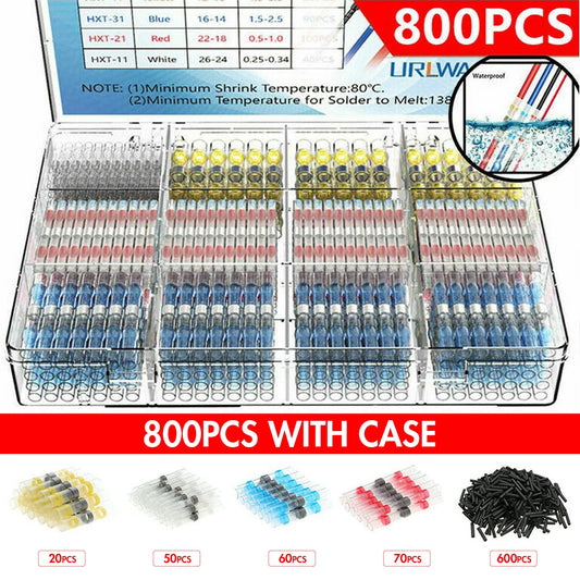 Waterproof Solder Seal Heat Shrink Wire Terminal Kit 800Pcs