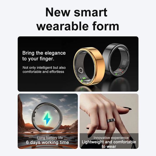 R02 Smart Ring Military Grade Titanium Health Monitor IP68