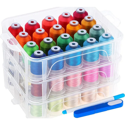 Each Embroidery Machine Thread with Clear Plastic Storage Box for Embroidery Sewing Machine