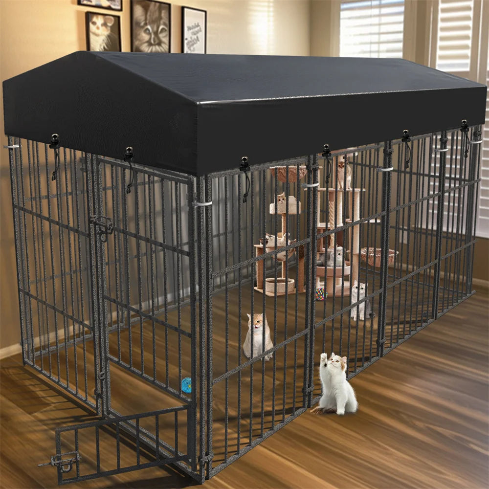 Heavy Duty Large Dog Kennel Welded Metal Playpen Roof Cover