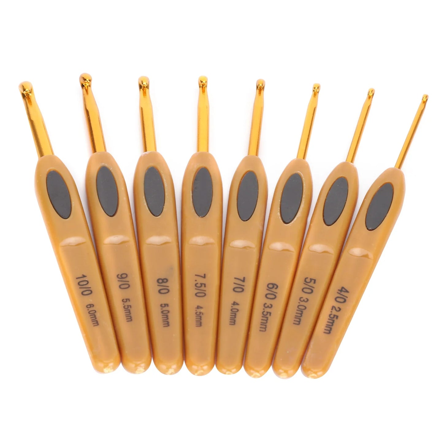 Crochet Hook Knitting Tools Aluminum Ergonomic Sweater Needles Brown Plastic Handle Sweater Needles Ergonomic Crochet Hook