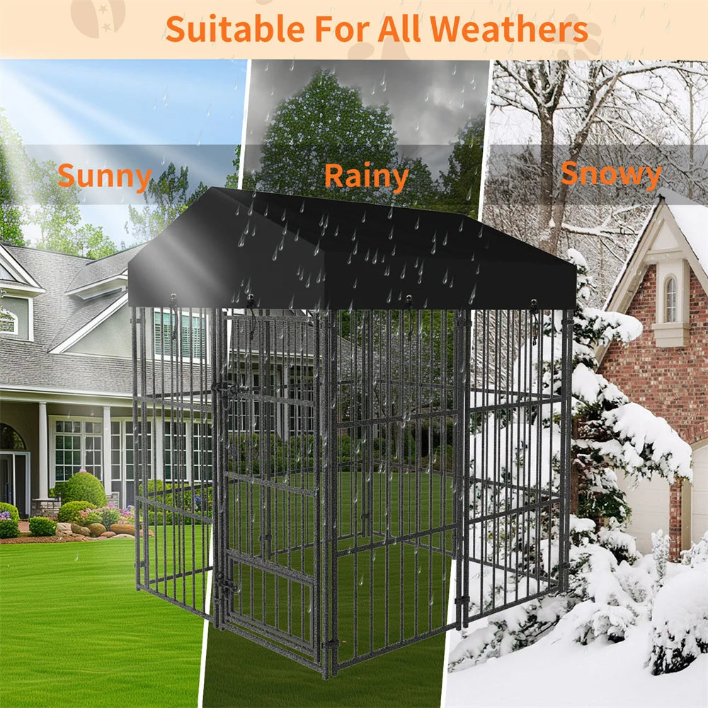 Heavy Duty Large Dog Kennel Welded Metal Playpen Roof Cover