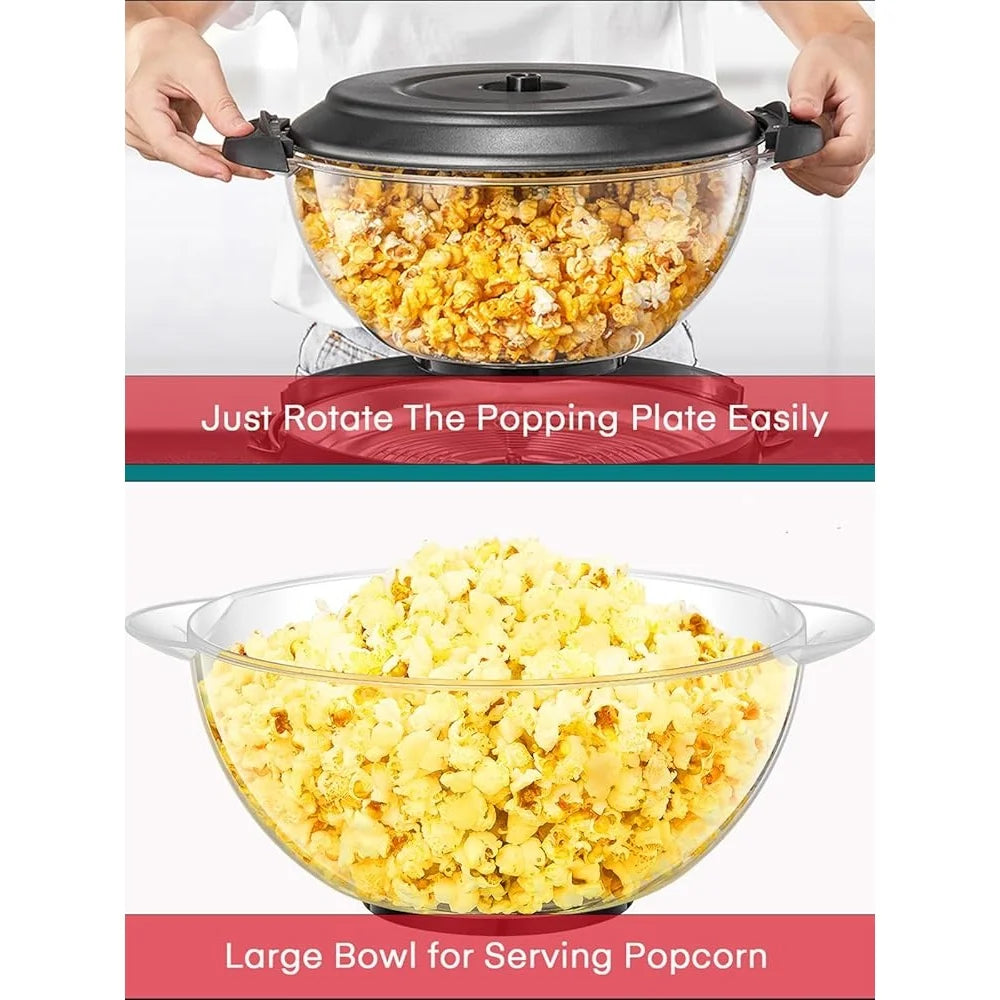 Electric Popcorn Machine 6 Qt Hot Oil Popper With Stirring