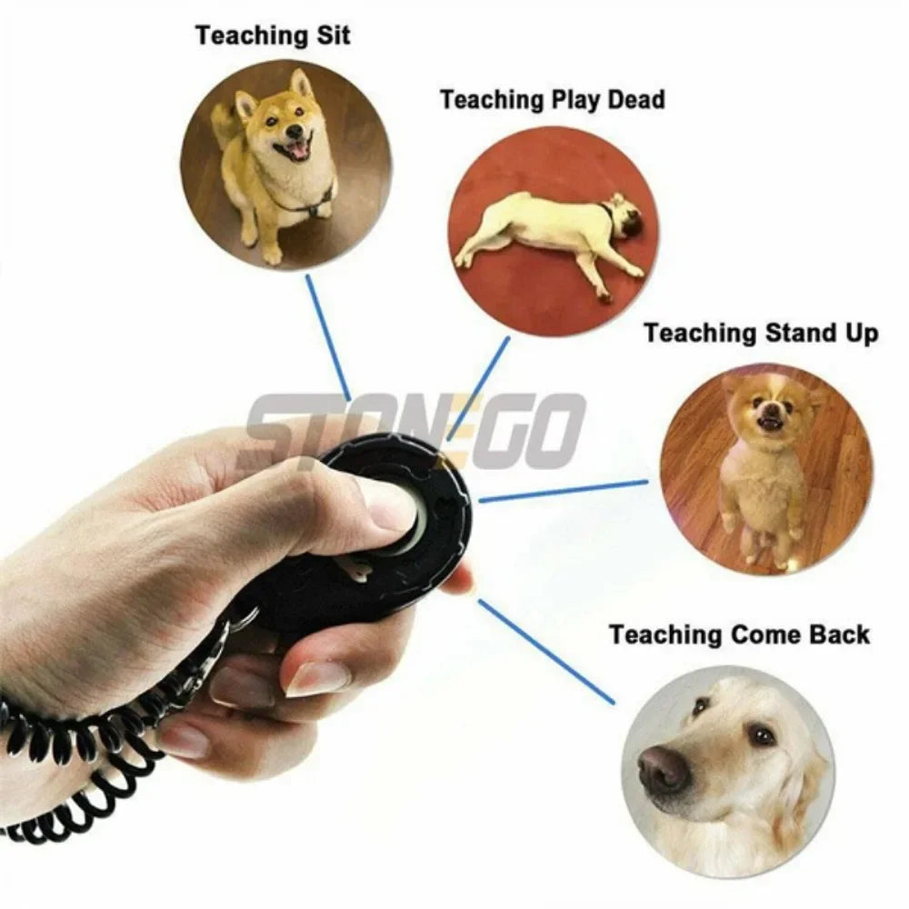 JJYY Solid Color Adjustable Pet Training Clicker Whistle