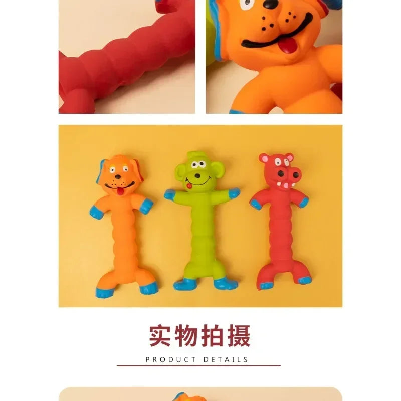 Cute Animal Shape Rubber Squeaky Toy for Dogs and Cats