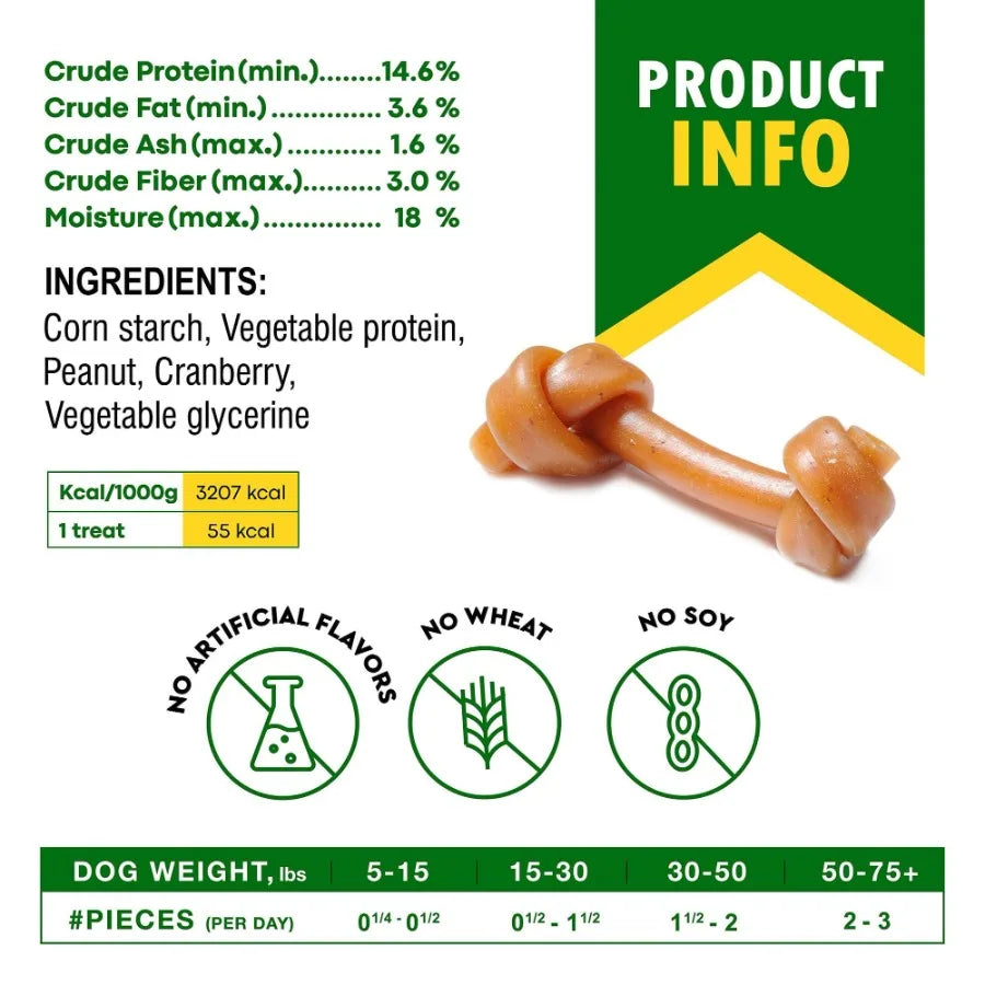 Dog Peanut Butter Bones with Cranberry Rawhide Free Chew Treats Pet Natural Mini Big Organic Snacks Healthy Collagen Bulk Best