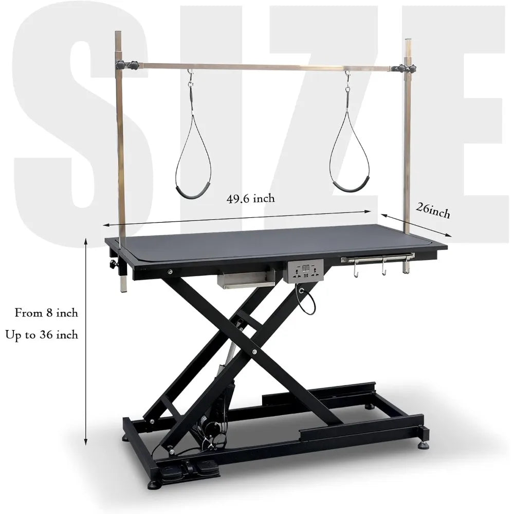 49.6 Inch Dog Grooming Table With Adjustable Arms Noose