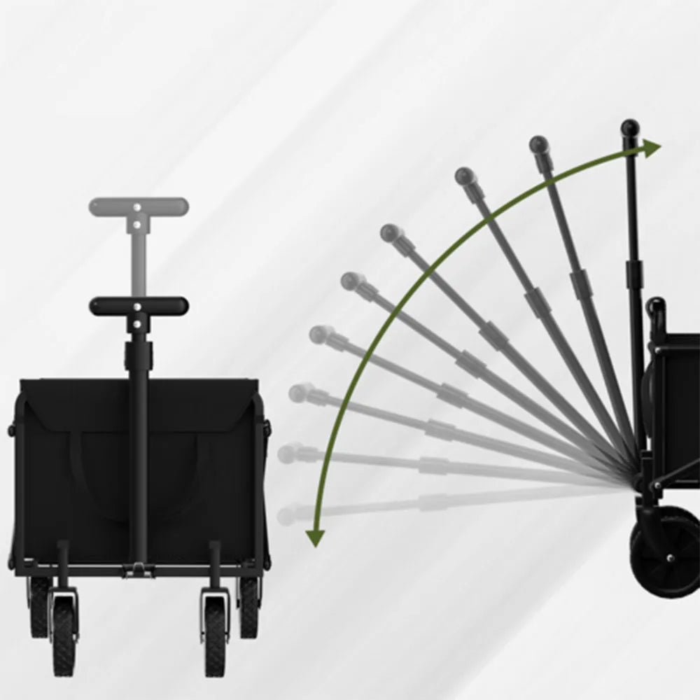 Black Small Handcart Outdoor Garden Folding Cart Wagon
