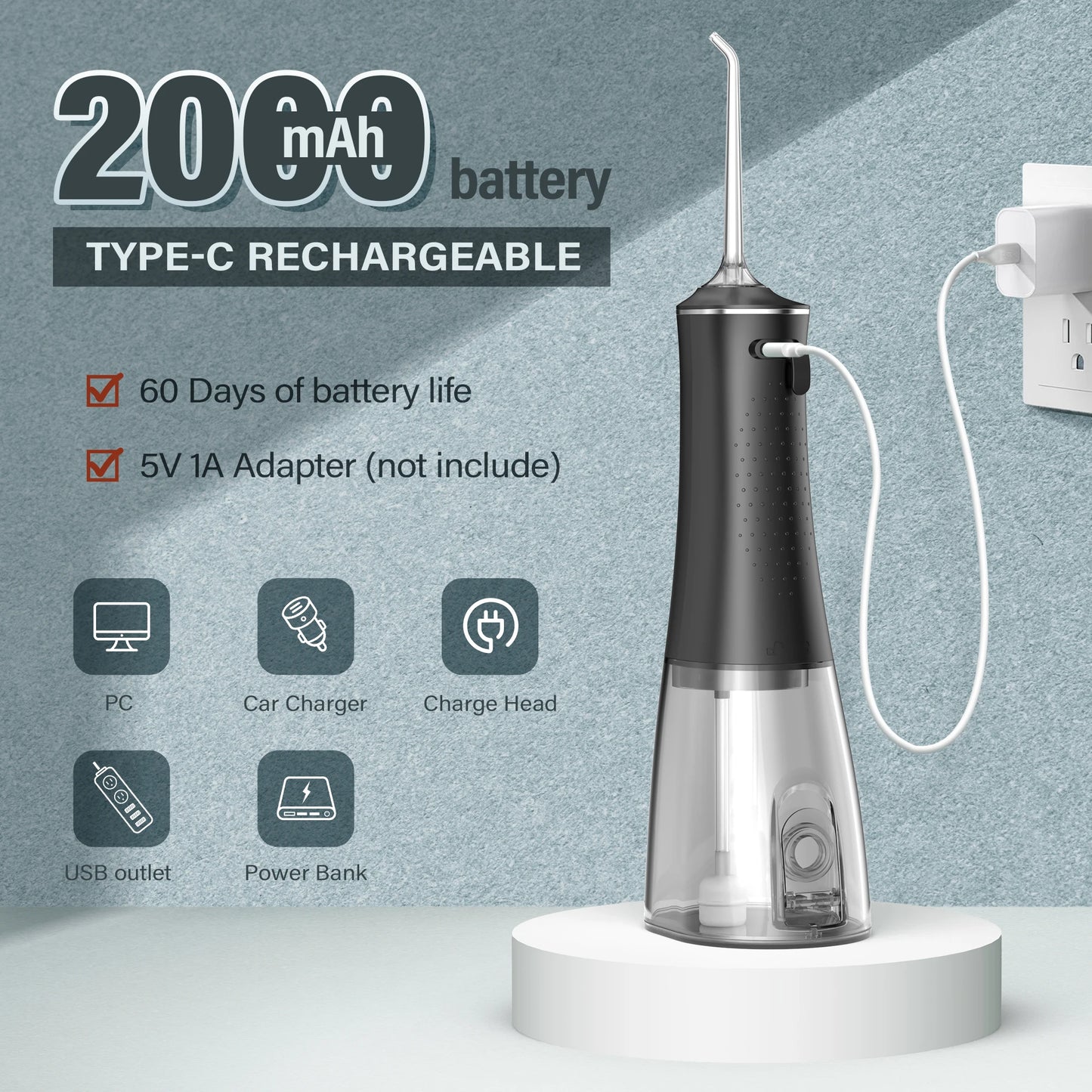 Sejoy Water Flosser 4 Nozzles 4 Modes Premium Rechargeable