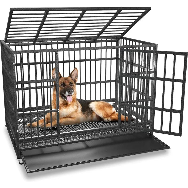 54 Inch Heavy Duty Indestructible Escape-Proof Dog Crate
