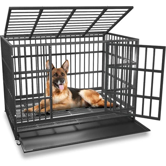 54 Inch Heavy Duty Indestructible Escape-Proof Dog Crate
