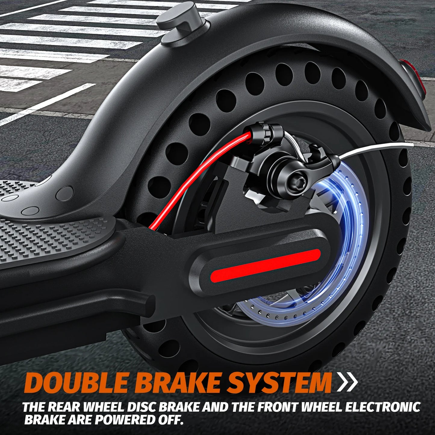 350W Foldable Electric Scooter With Dual Brake System