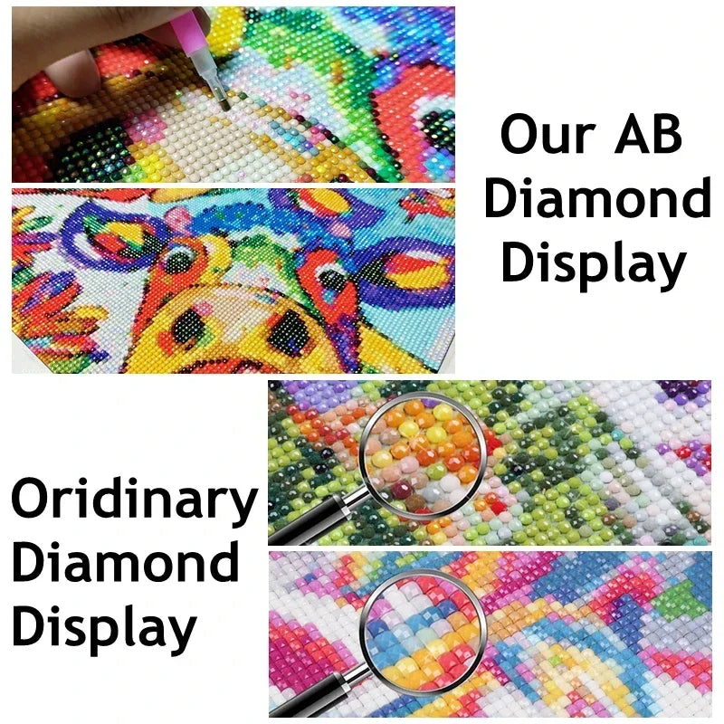 AB Diamond Painting Witch Girl Fantasy Gothic 5D DIY Art Mosaic Embroidery Cross Stitch Element Craft Set Bathroom Decoration