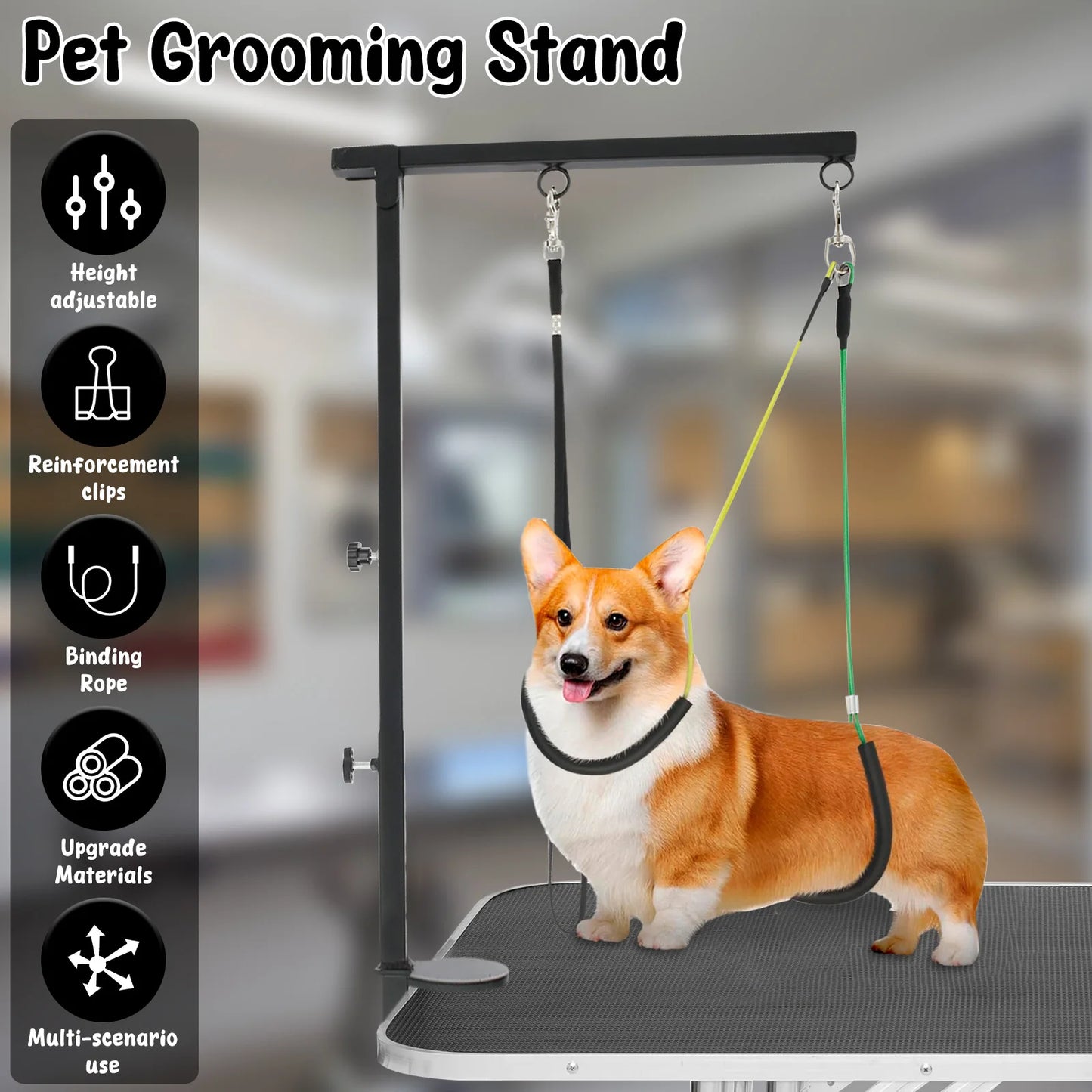 Dog Grooming Arm Clamp Height Adjustable Stainless Steel