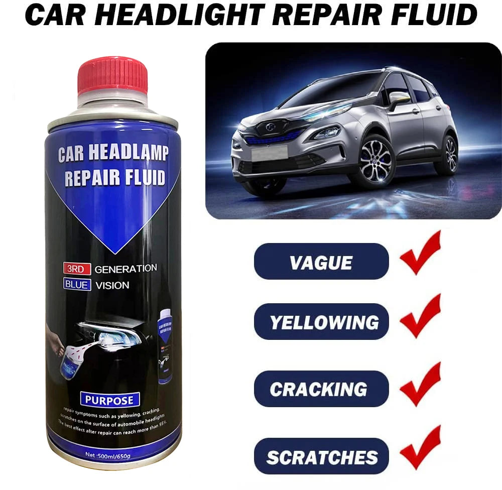 Car Headlight Polishing Restoration Kit Auto Headlight Restorer Repair Set Workshop Tools 500ML Liquid Polymer Evaporator