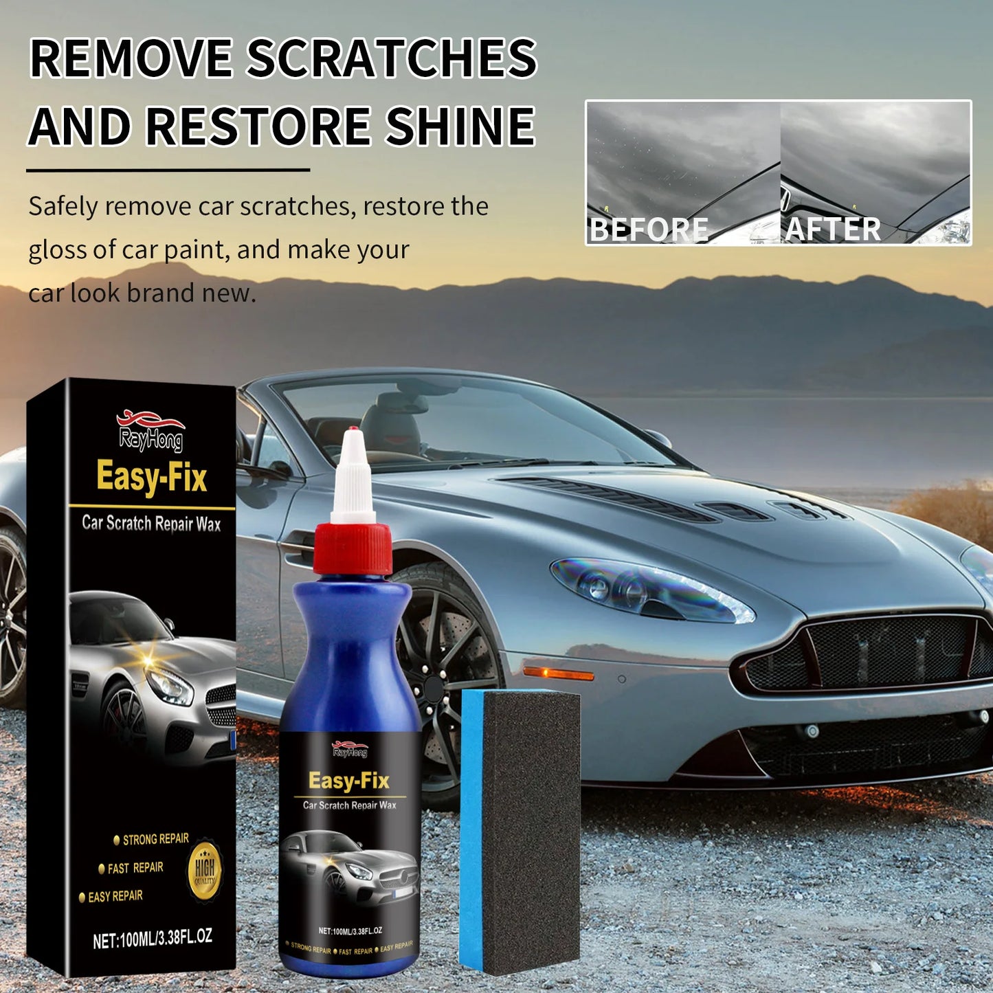 Car Scratch Repair Wax Car Paint Scratch Repair Abrasive Polishing Coating Restore Luster Refurbished Repair Wax