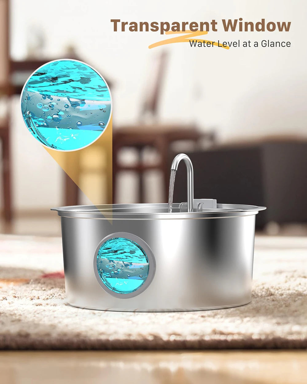 7L Large Capacity Stainless Steel Cat Dog Water Fountain