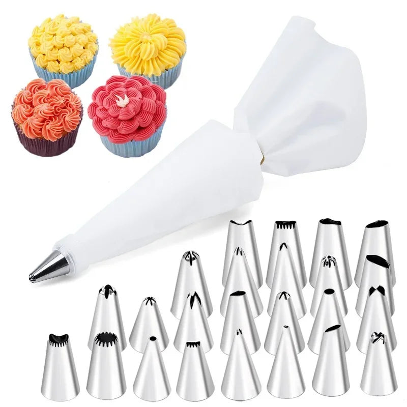 8Pcs Set Cream Nozzles Pastry Tools Accessories for Cake Decorating Pastry Bag Kitchen Bakery Confectionery Equipment