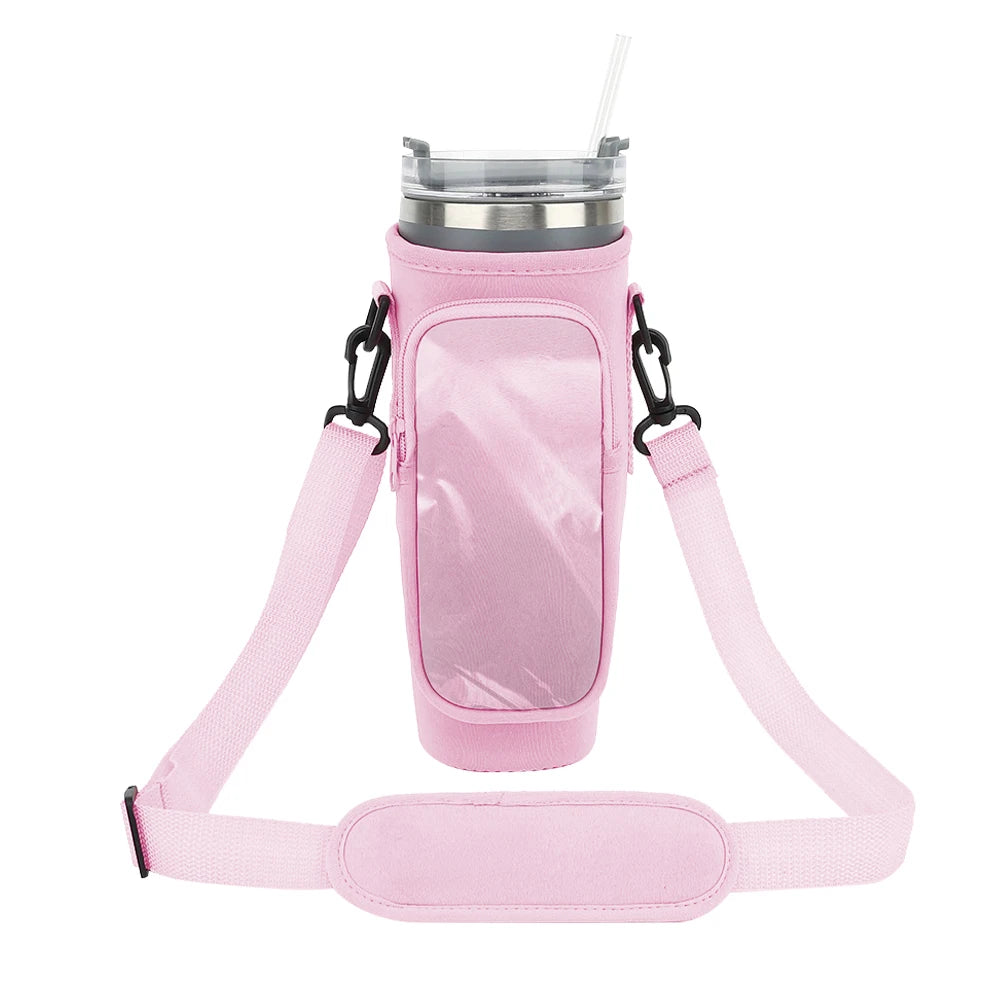Water Bottle Carrier Bag With Strap Insulated Bottle Cover