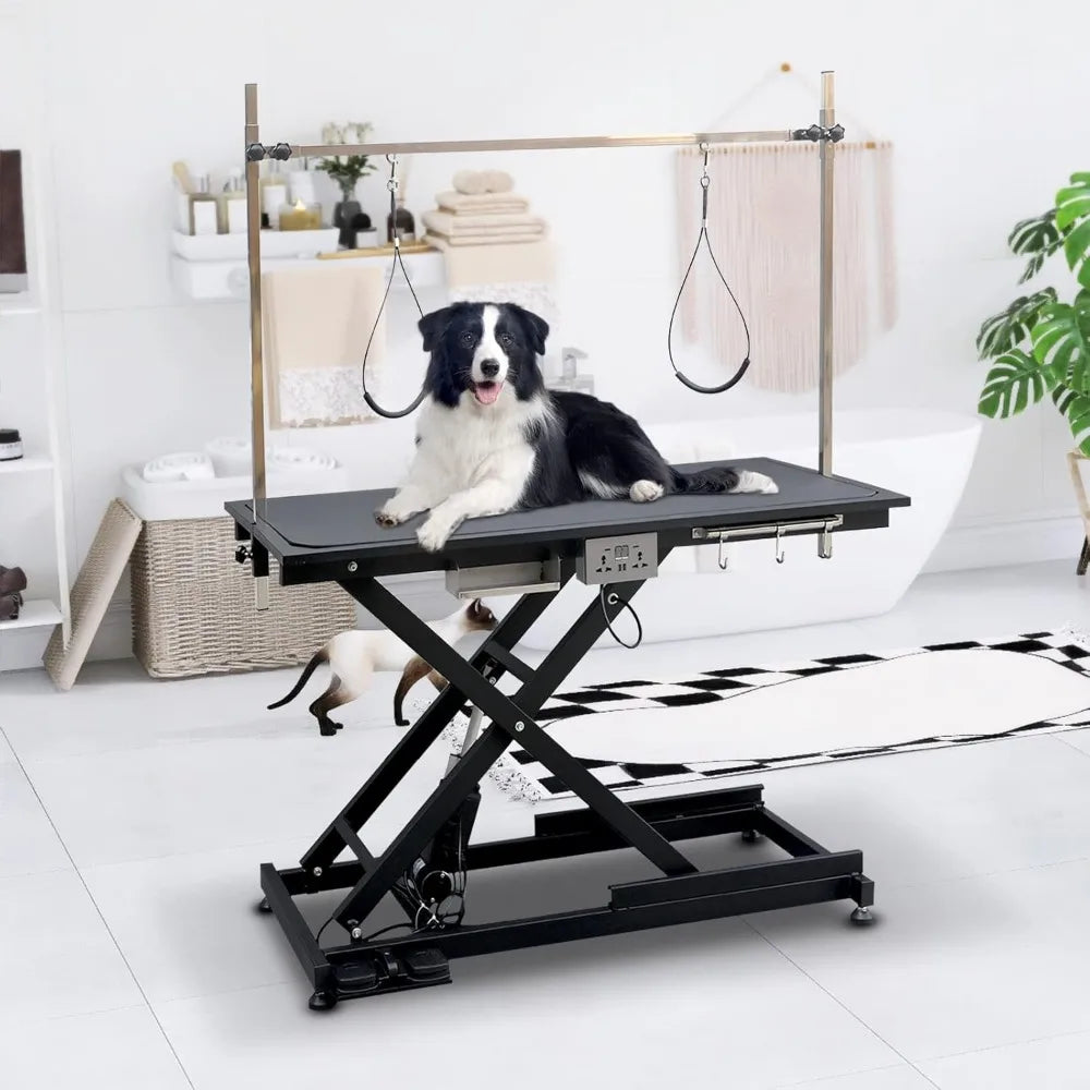 49.6 Inch Dog Grooming Table With Adjustable Arms Noose
