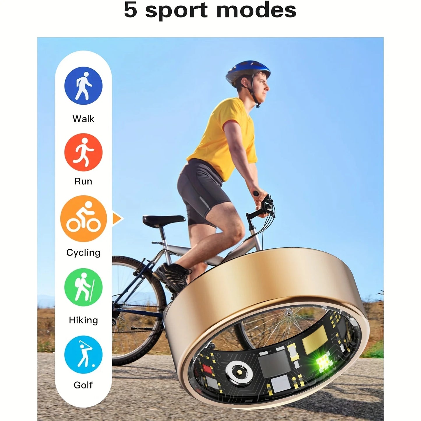 Smart Ring Sleep Tracking Motion Monitoring Compatible with iPhone and Android Smart Gift for Women and Men