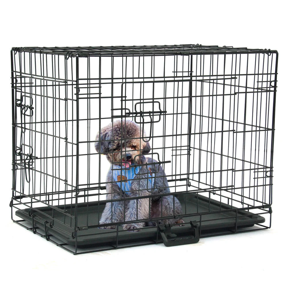24 Inch Pet Kennel Cat Dog Folding Steel Crate Playpen
